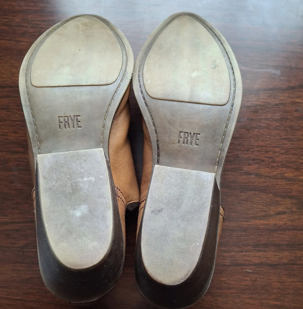 Frye "Rowan" Brown Leather Ankle Slip On Boots - Picture 8 of 13